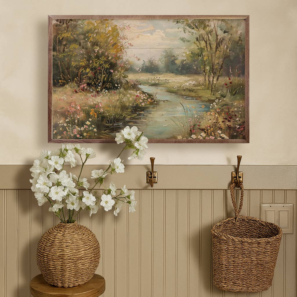 Spring Stream Wooden Art Print