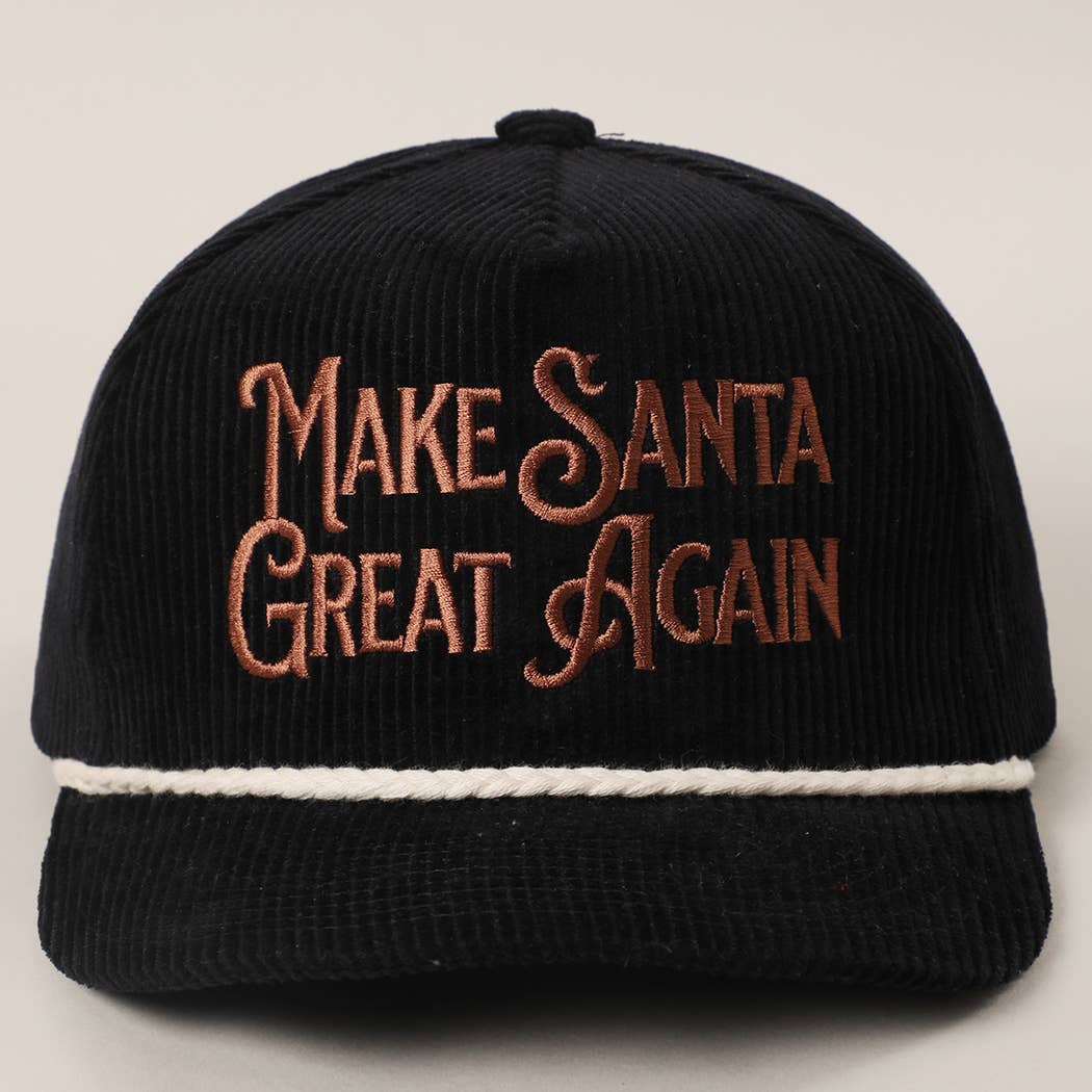 MAKE SANTA GREAT AGAIN Corduroy Rope Trucker Hat