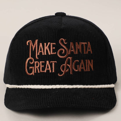 MAKE SANTA GREAT AGAIN Corduroy Rope Trucker Hat