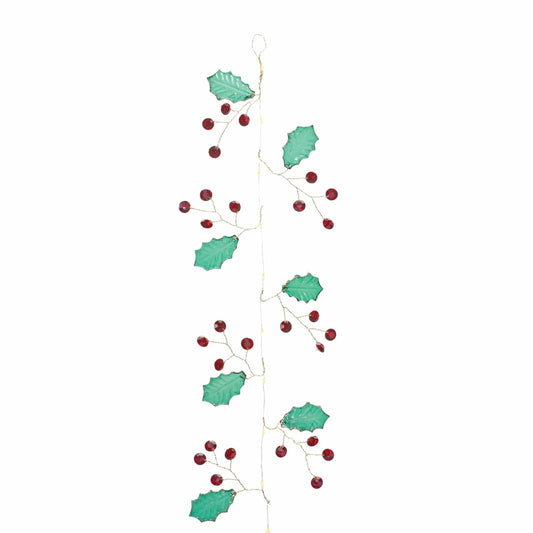 Holly and Gem Garland 5.5'L Plastic
