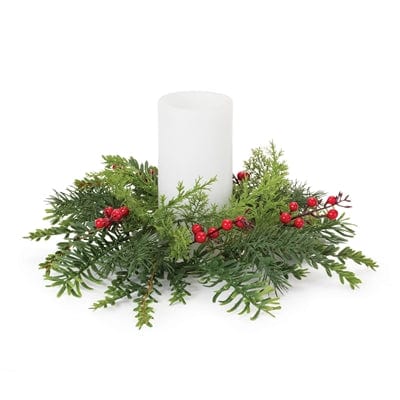 Pine Candle Ring 14"D Plastic