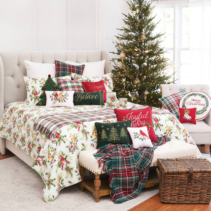 Christmas Gold Believe Throw Pillow