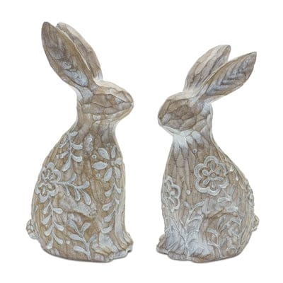 Resin Floral Etched Bunnies (2 styles)