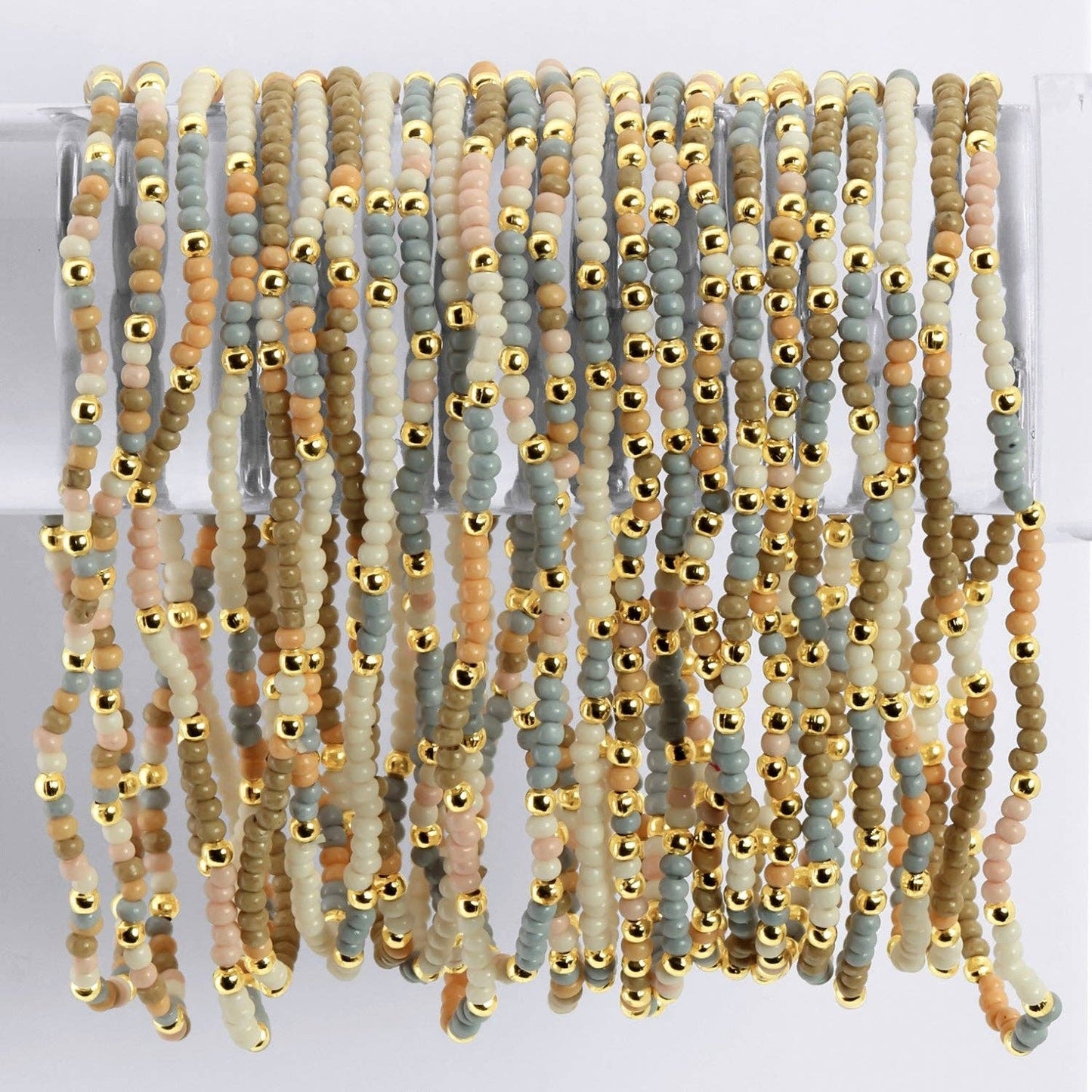 Assorted 2mm Stretch Seed Bead Bracelets