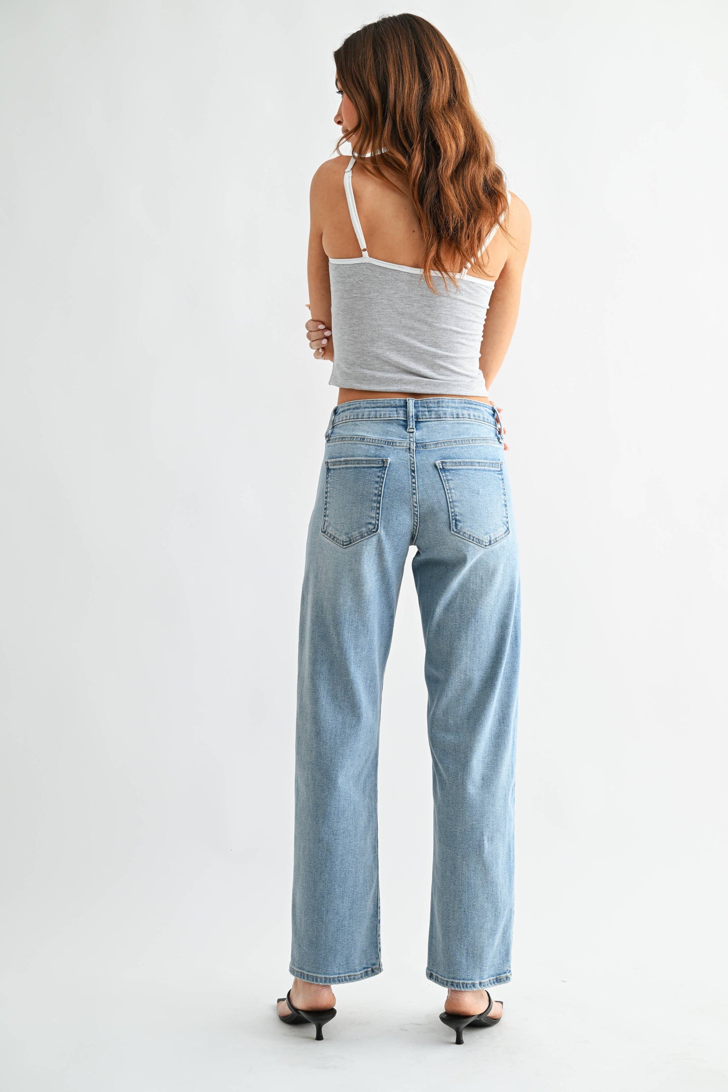 Bowed Straight Leg Jeans