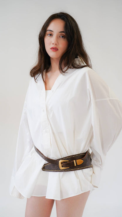 Studded Suede Western Belt
