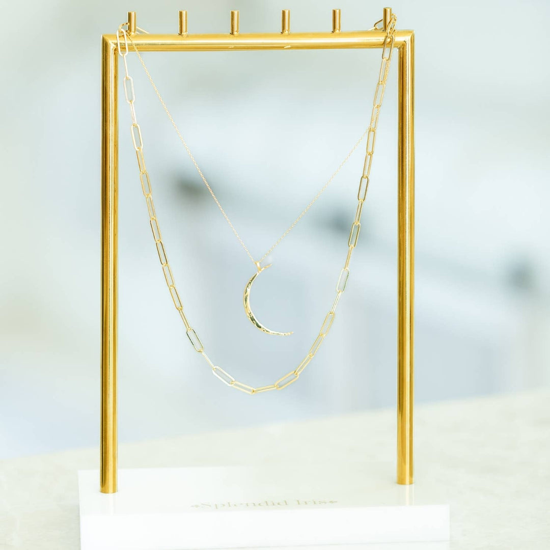 Branded Free Floating Necklace Display With 6 Hooks