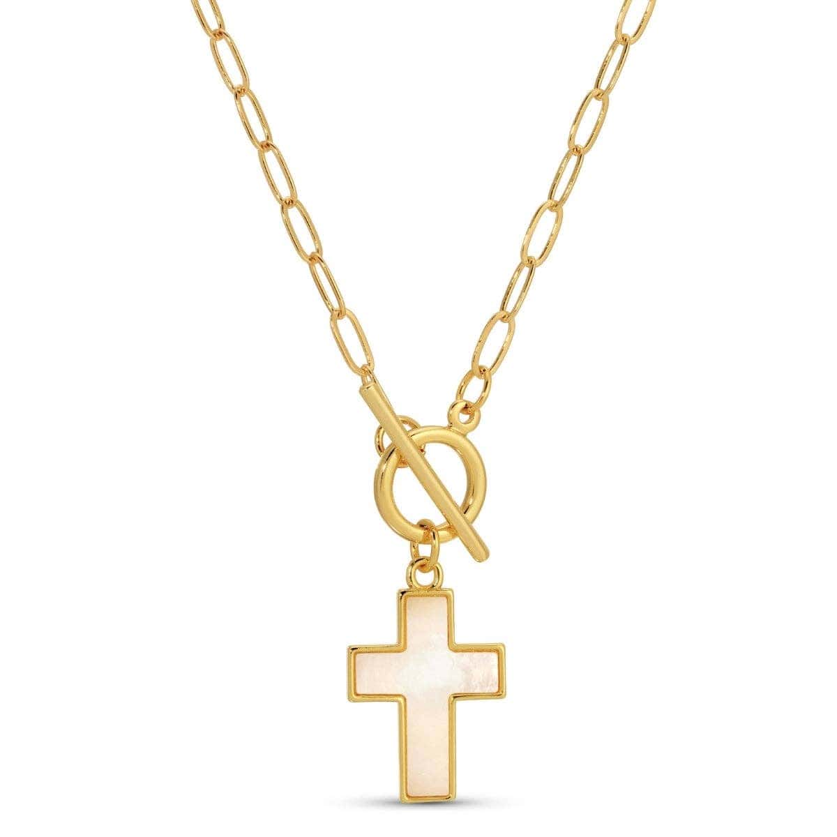 Front Toggle Cross Pendant Necklace