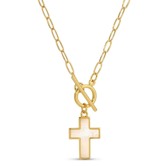 Front Toggle Cross Pendant Necklace