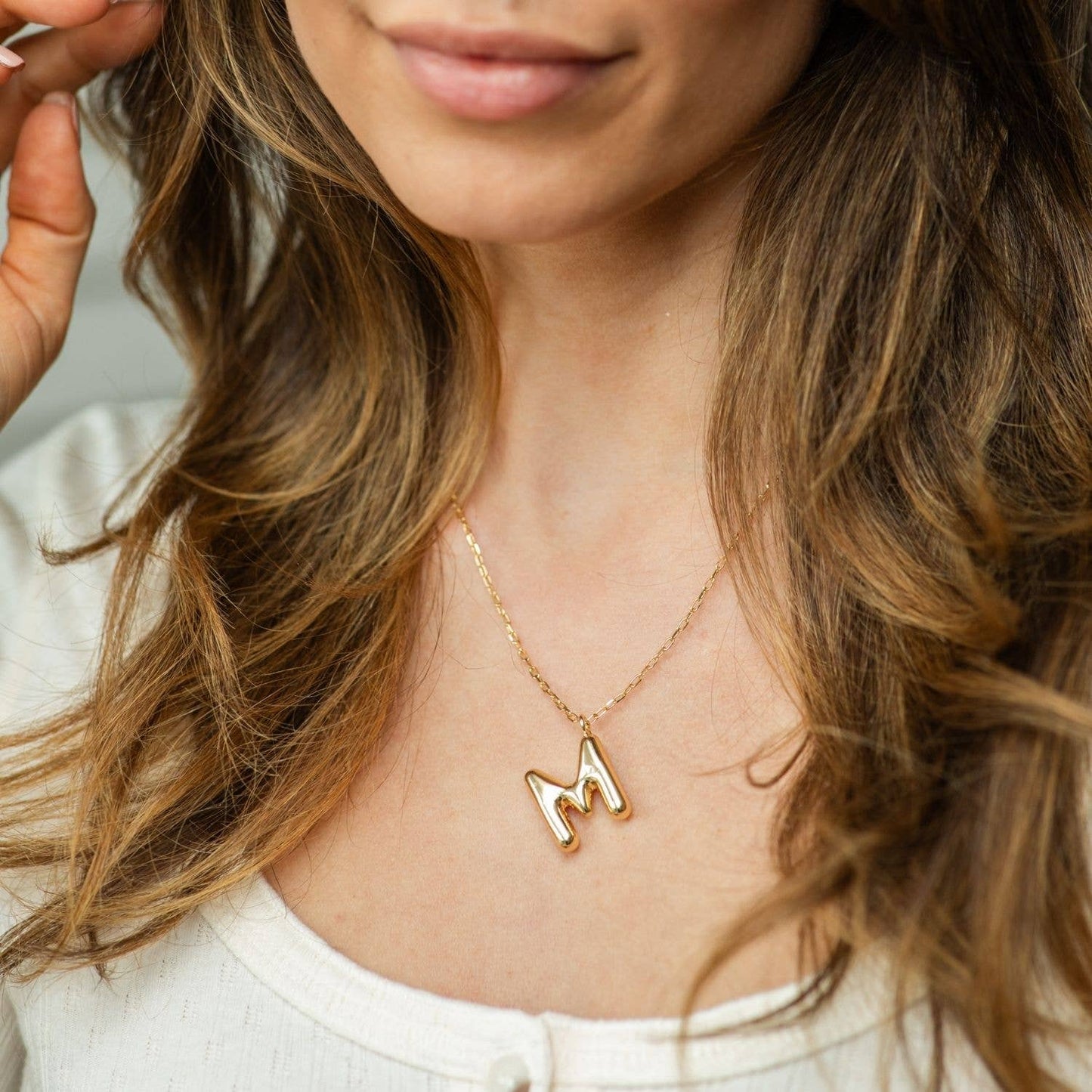 Large Balloon Initial Pendant