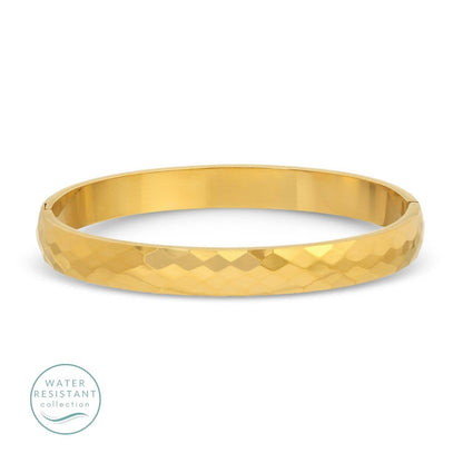 Textured Hinged Water Resistant Bangle