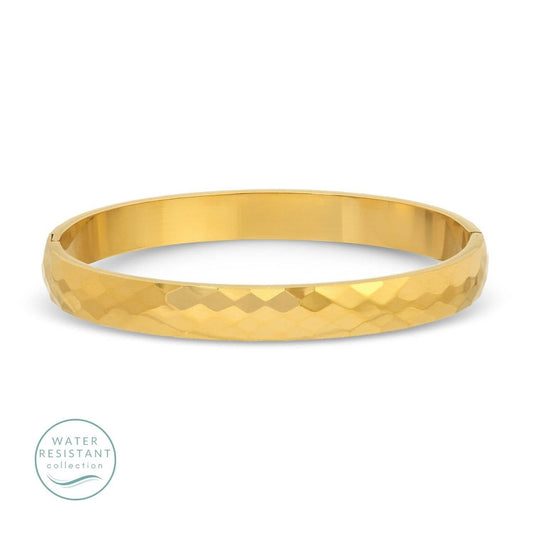 Textured Hinged Water Resistant Bangle