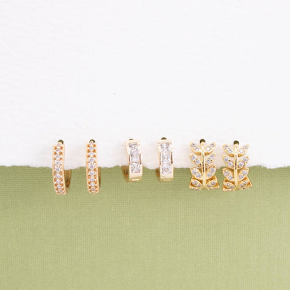 Set/3, Assorted Pavé Huggies