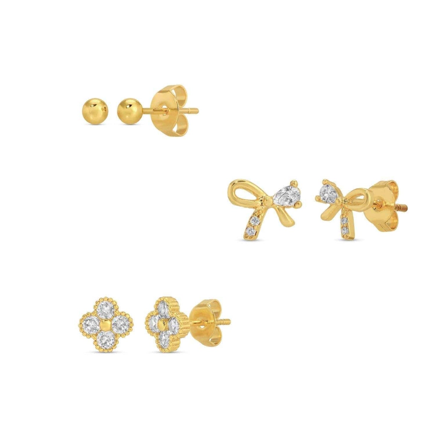 Set/3 Bow Stud Set