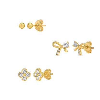 Set/3 Bow Stud Set