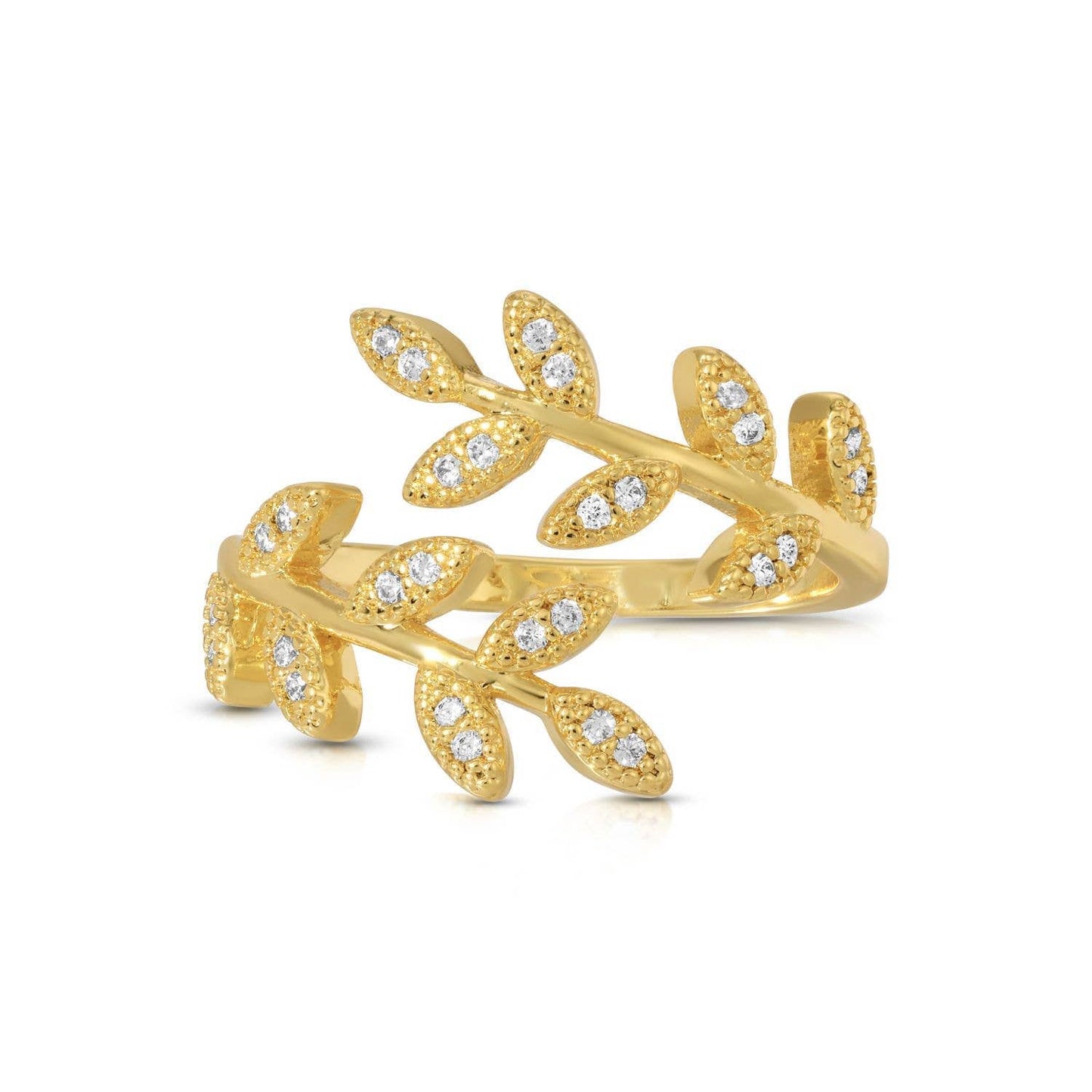 Pavé Adjustable Leaf Ring