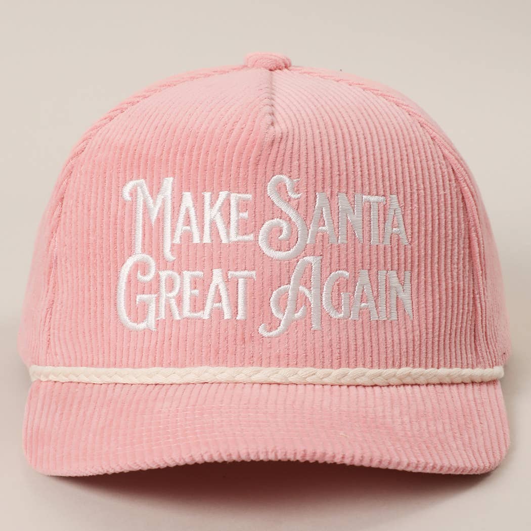 MAKE SANTA GREAT AGAIN Corduroy Rope Trucker Hat