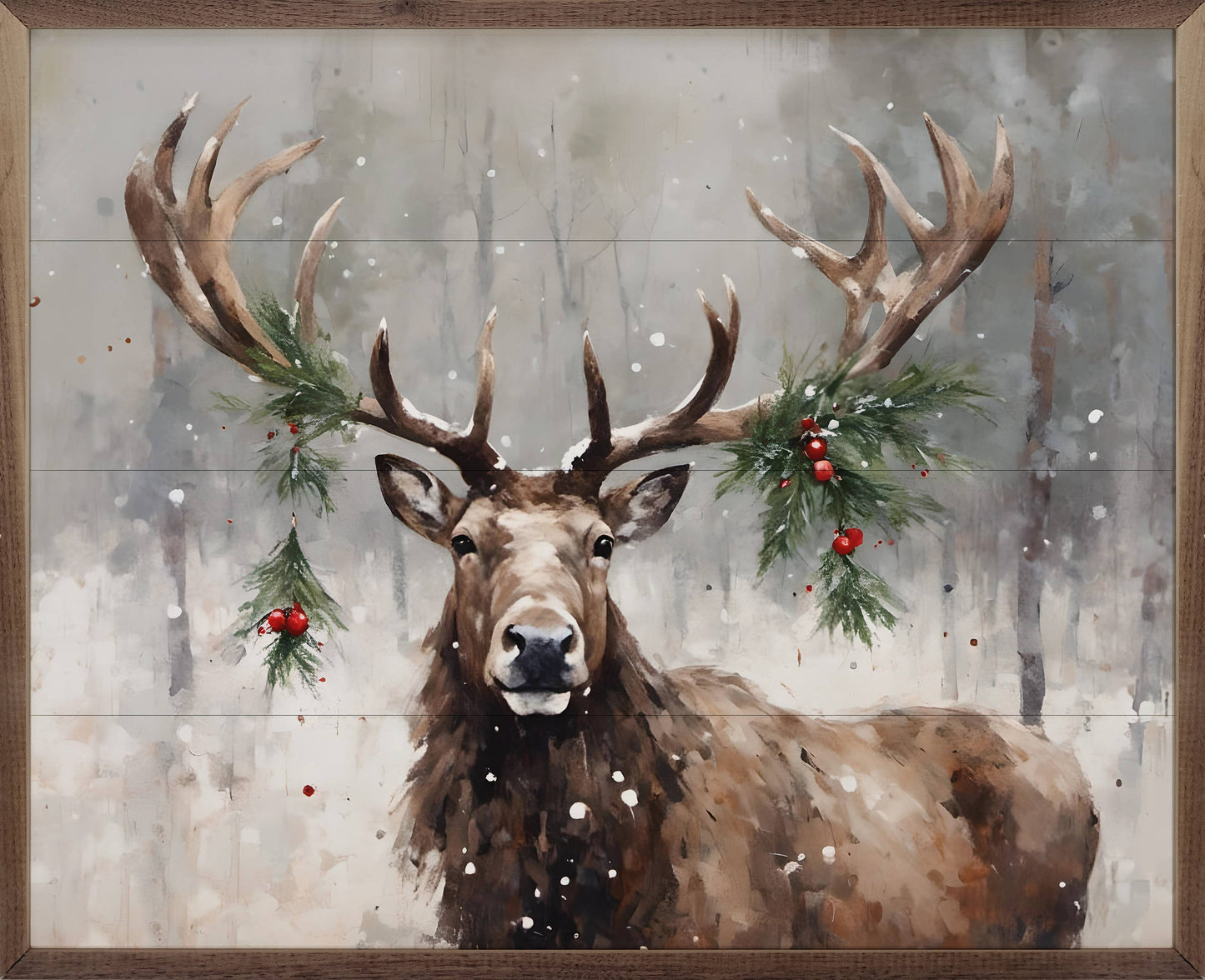 Holiday Caribou Art Print
