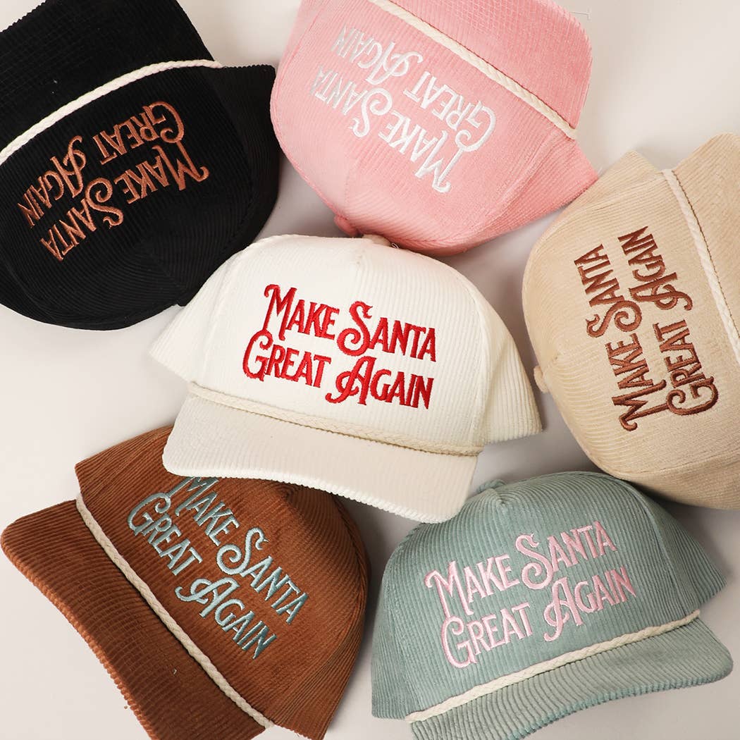 MAKE SANTA GREAT AGAIN Corduroy Rope Trucker Hat