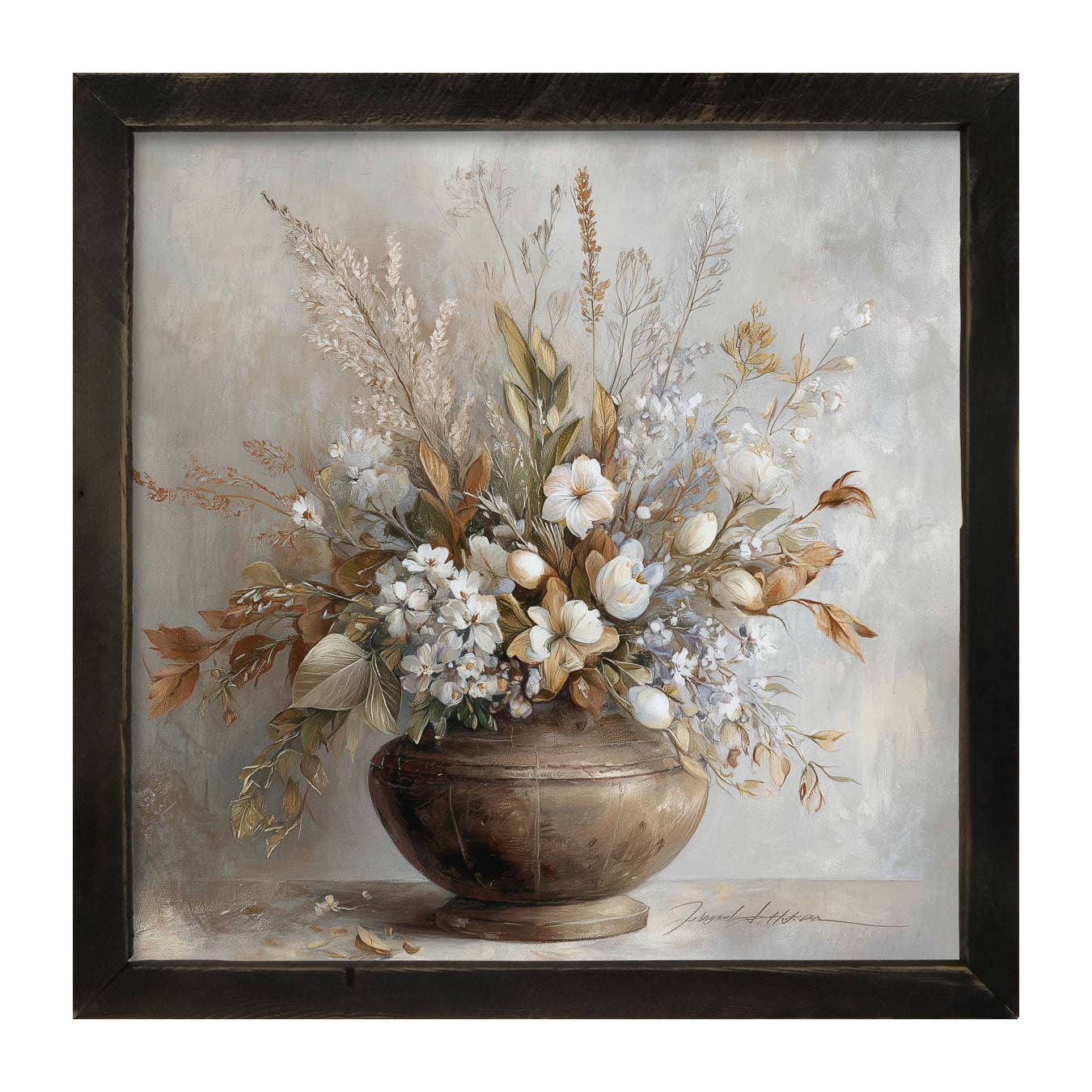 Copper Vase with Floral Bouquet