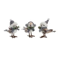 Winter Birds (3 Assorted) 5"H, 5.5"H, 5.75"H Foam/Polyester