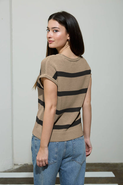 Stripe Front Seam Top