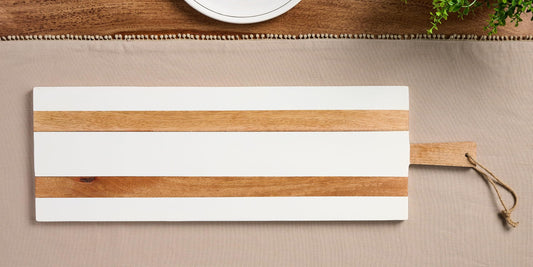 White Long Charcuterie Board