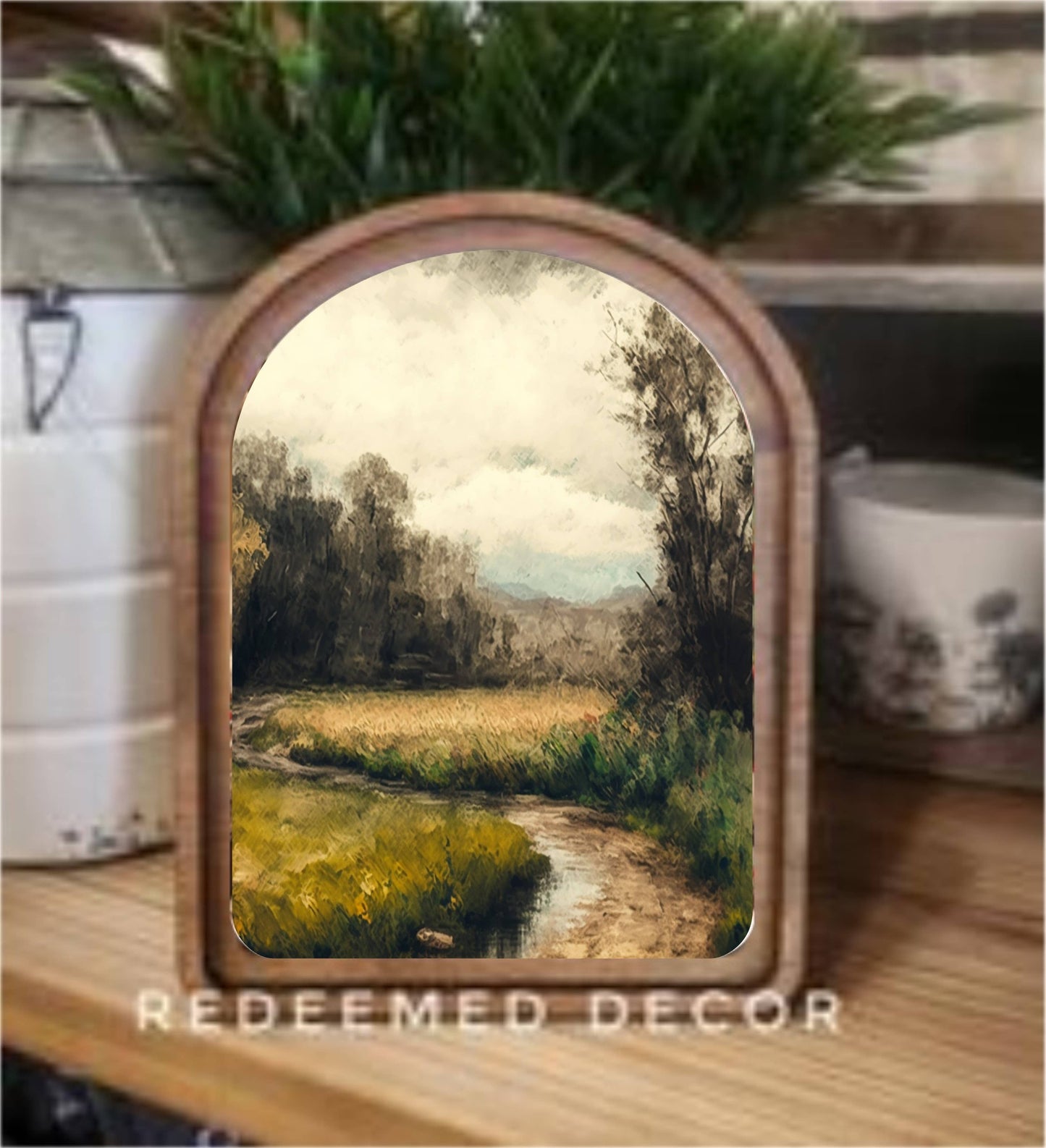 Arch Top Moody Dirt Road Framed Art - Large