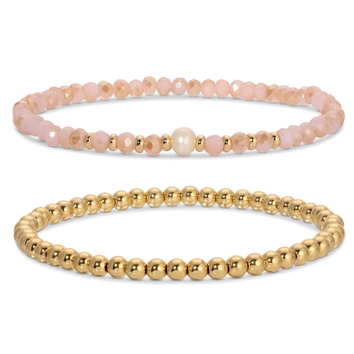 Beaded Duo Pearl Bracelet Set