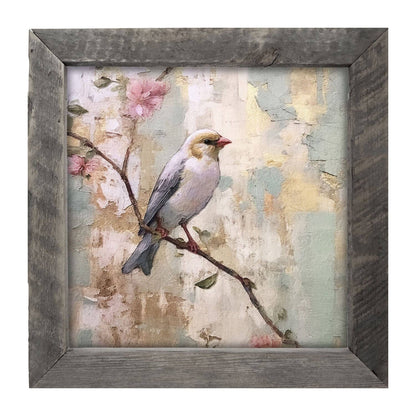 White bird with blue wings