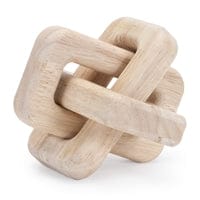 Square Linked Décor 4.5"L x 3"H Wood