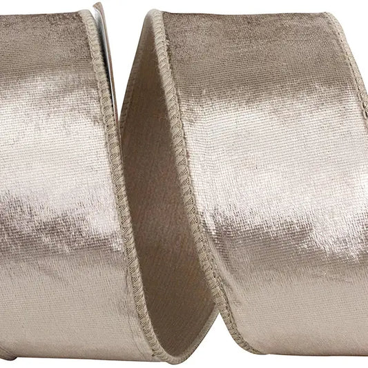 Designer Plush Velvet Elite Wired Edge, Platinum, 2-1/2 in