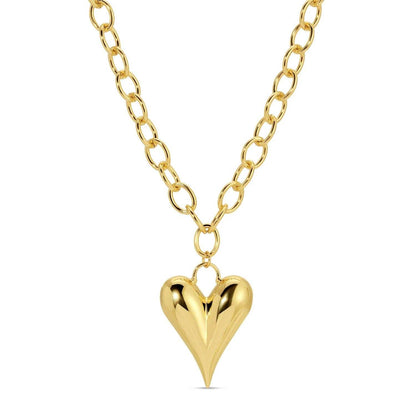 Elongated Bubble Heart Statement Necklace