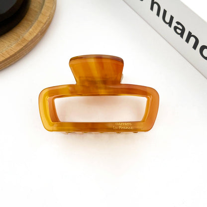Classic Rectangle Hollow Claw Clip, Acetate Square Hair Clip