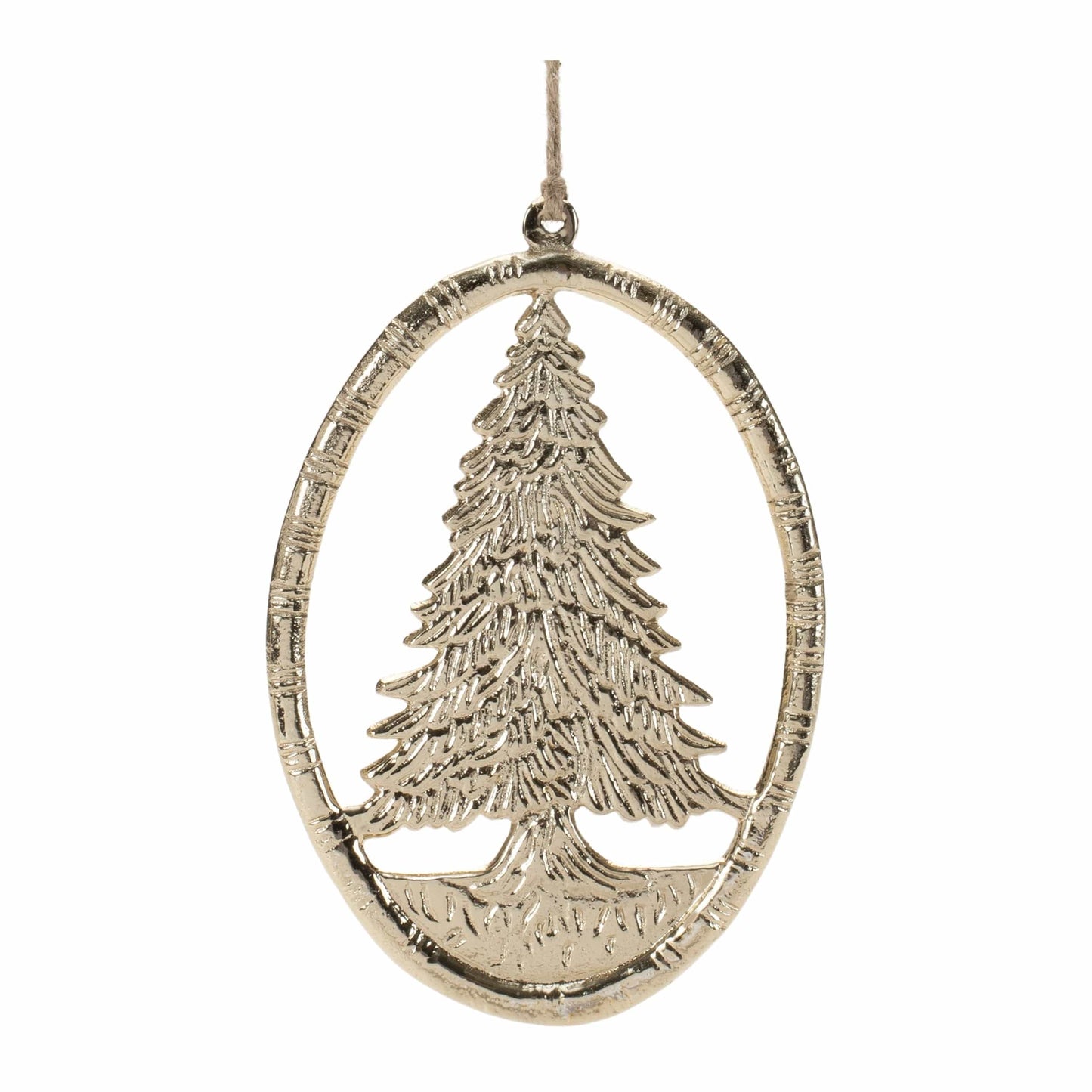 Oval Tree Ornament 6”H Aluminum