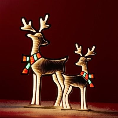 Deer w/Scarf Ekkolight 23.5”H Acrylic UL Plug