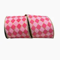 Diamond Elite Metallic Outline Deluxe Wired Edge Ribbon - Fuchsia/pink 2 1/2 inch, 5yards