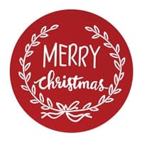 20"D Red Merry Christmas Plaque
