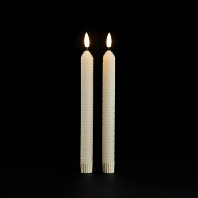 FIA Wick Taper Candle CR 9.5“H Set of 2 Honeycomb