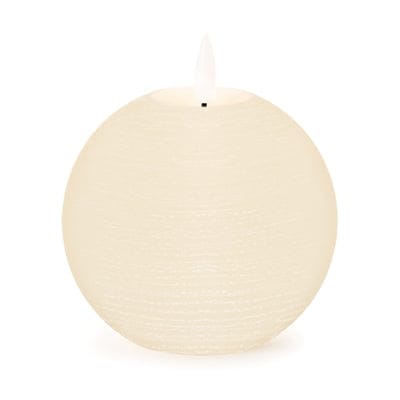 4" LED Fia Wick Round Candle in Cream