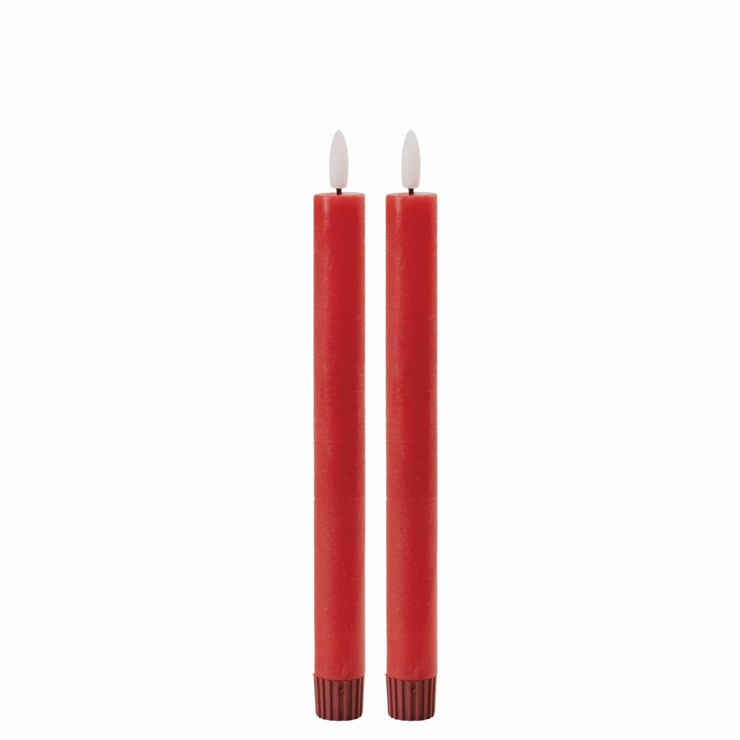 FIA Wick Taper Candle RD (Set of 2) 9.5”H Wax 2 AAA Batteries Not Included