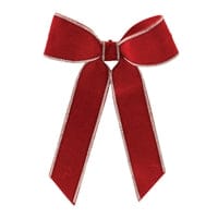Red Clip On Bow with Rhinestone Trim 9"W x 14"H
