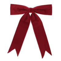 Red Velvet Touch Bow Ornament 13"W x 13"H