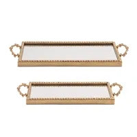 Antique Gold Vintage Inspired Mirror Tray