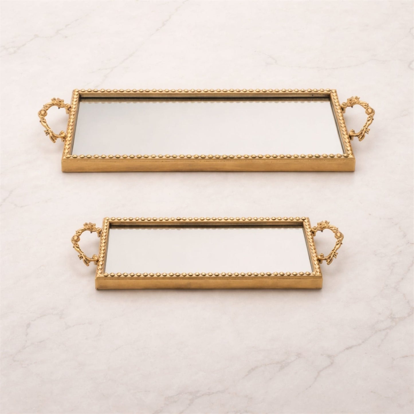 Antique Gold Vintage Inspired Mirror Tray