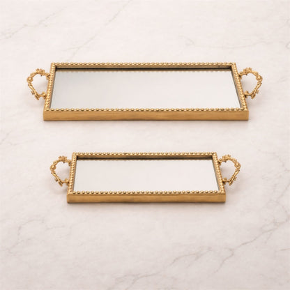 Antique Gold Vintage Inspired Mirror Tray