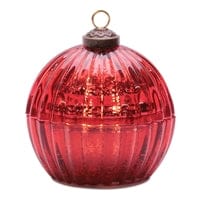 LED Ornament Candle 4"D x 4.25"H Glass 6 Hr Timer 2 AA Batteries Not Included