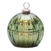 LED Ornament Candle 4"D x 4.25"H Glass 6 Hr Timer 2 AA Batteries Not Included