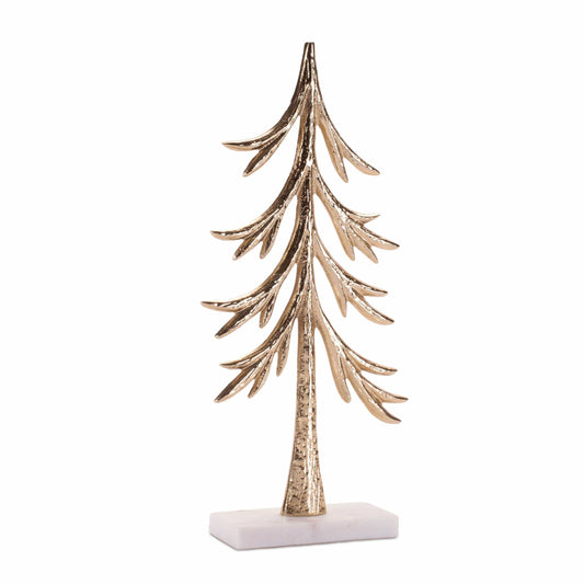 Tree 12.5”H Aluminum/Marble