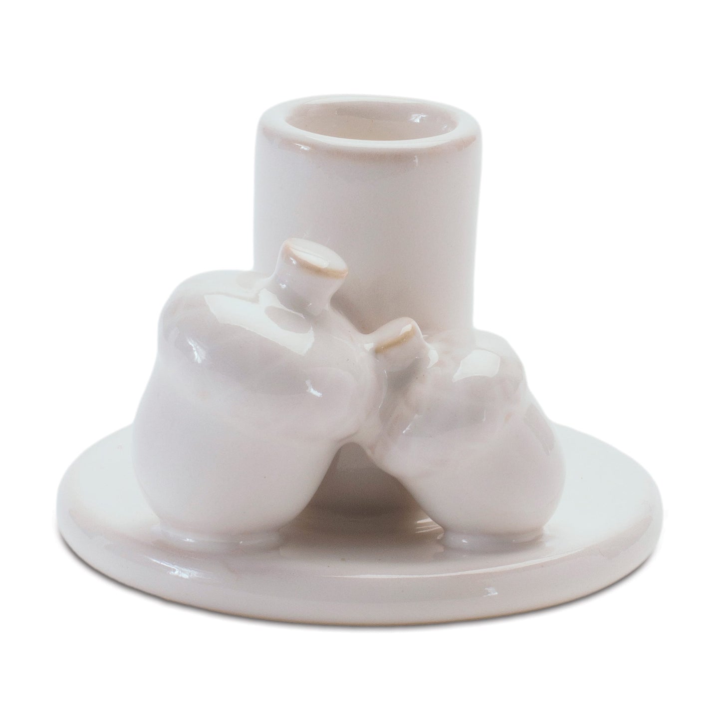 White Ceramic Autumnal Taper Candle Holder - 2 Styles